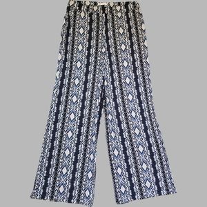 Cato blue aztec palazzo pants size 14/16